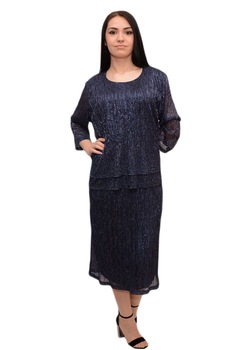 Rochie fina pentru ocazii speciale, cu strasuri , D&J Exclusive, Albastru marin Rochie fina pentru ocazii speciale, cu strasuri , D&J Exclusive, Albastru marin