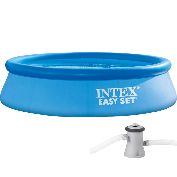 Надуваем басейн Intex Easy Set®, Включена помпа 220V / 1250 литра, 305 x 76 cм