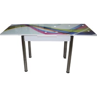 masa extensibila din mdf acoperit cu sticla parlayan  60x90 pliata 60x150 extinsa pentru living si bucatarie picioare cromate mov cu vernil imagen 51_0_
0