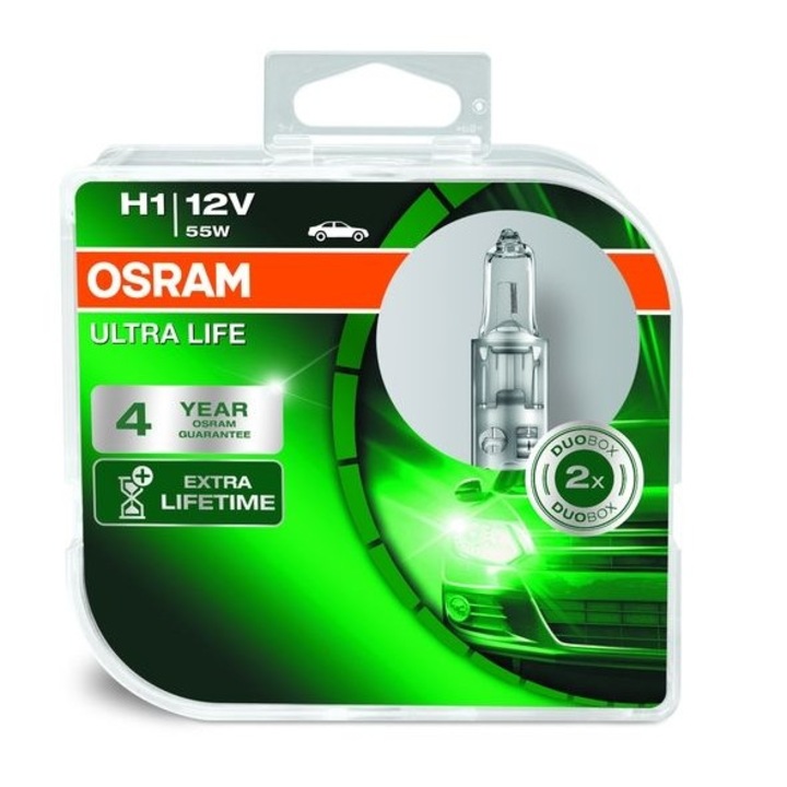Set 2 buc Bec H1 ultra live Osram 12V