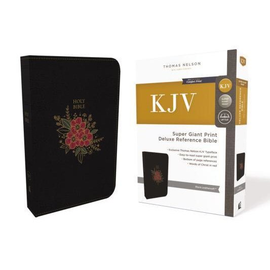 KJV, Deluxe Reference Bible, Super Giant Print, Imitation Leather, Black, Red Letter Edition, Thomas Nelson (Author)