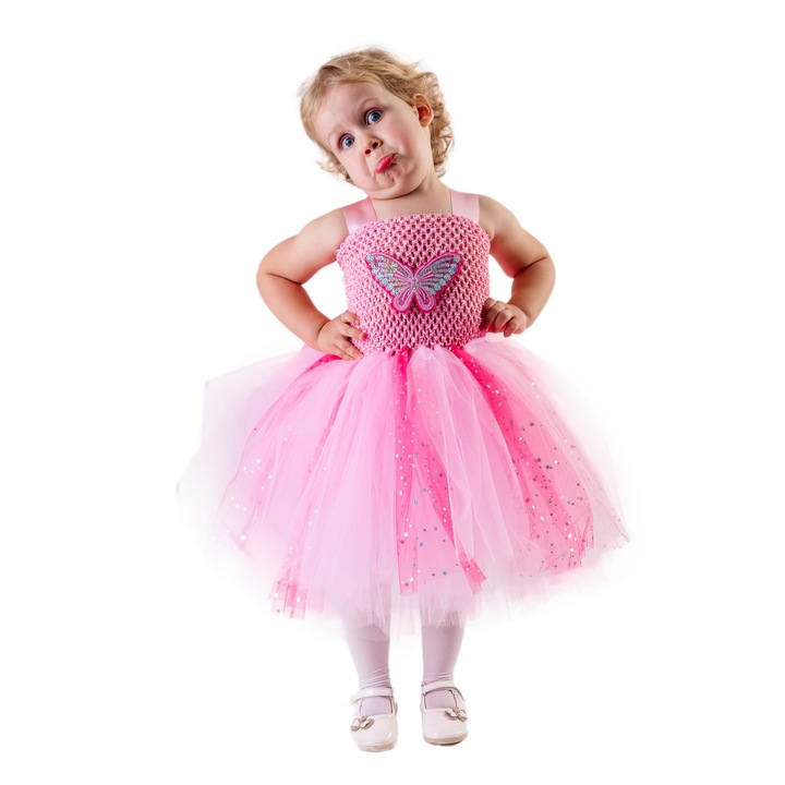 Rochite serbare Pinky 3 in 1,Varsta 2-3 ani,Handmade in Romania