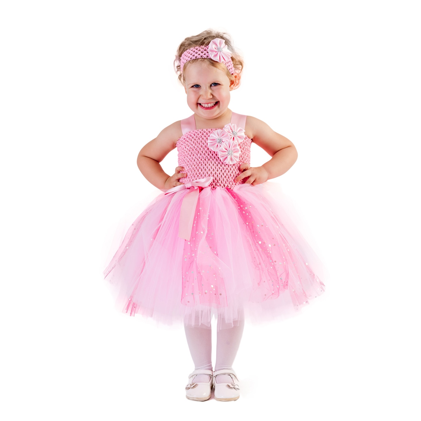 Costum serbare Pinky 3 in 1,Varsta 4-5 ani,Handmade in Romania