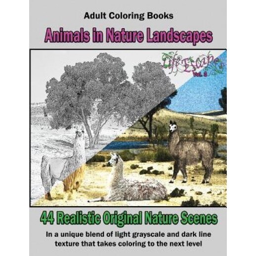 Adult Coloring Books: Animals in Nature Landscapes: 44 Realistic Original Nature Scenes: A Unique Blend of Light Grayscale and Dark Line Tex, Kimberly Hawthorne (Author)