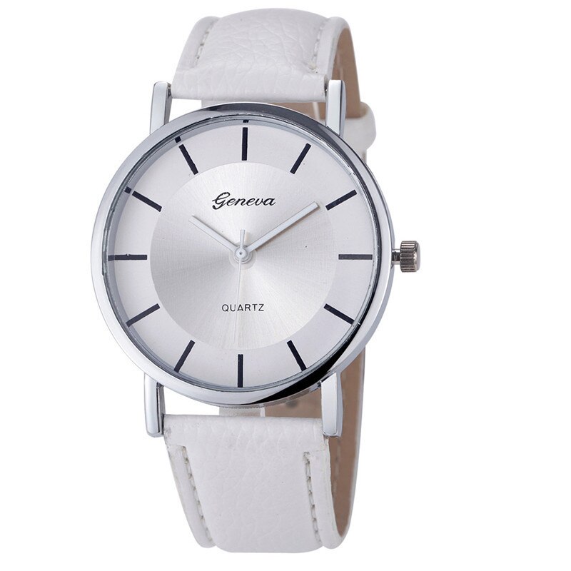 Ceas Dama Geneva White Simple
