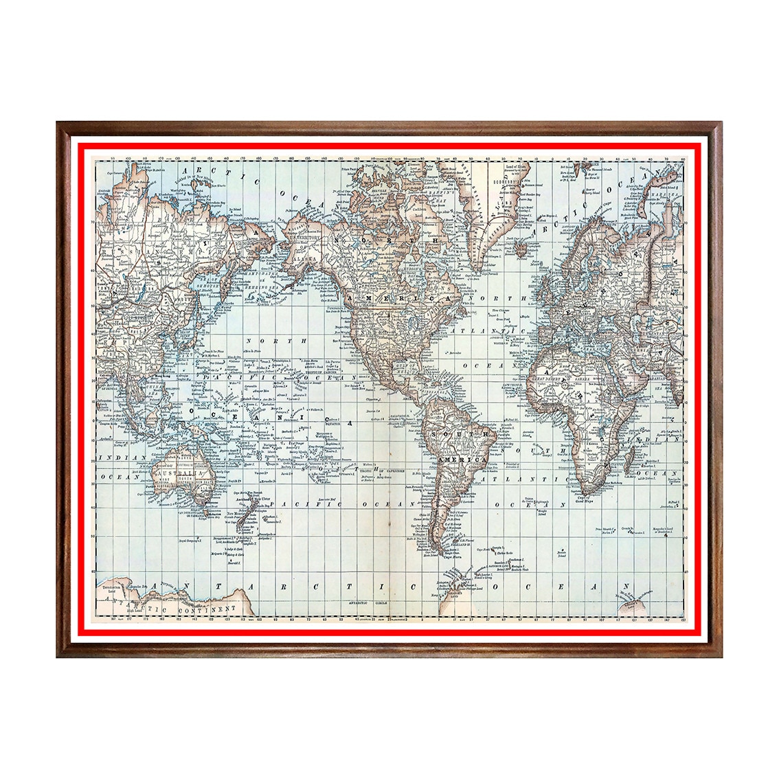 Tablou Poster, Harti Vechi - HV-002, 40 x 50 cm