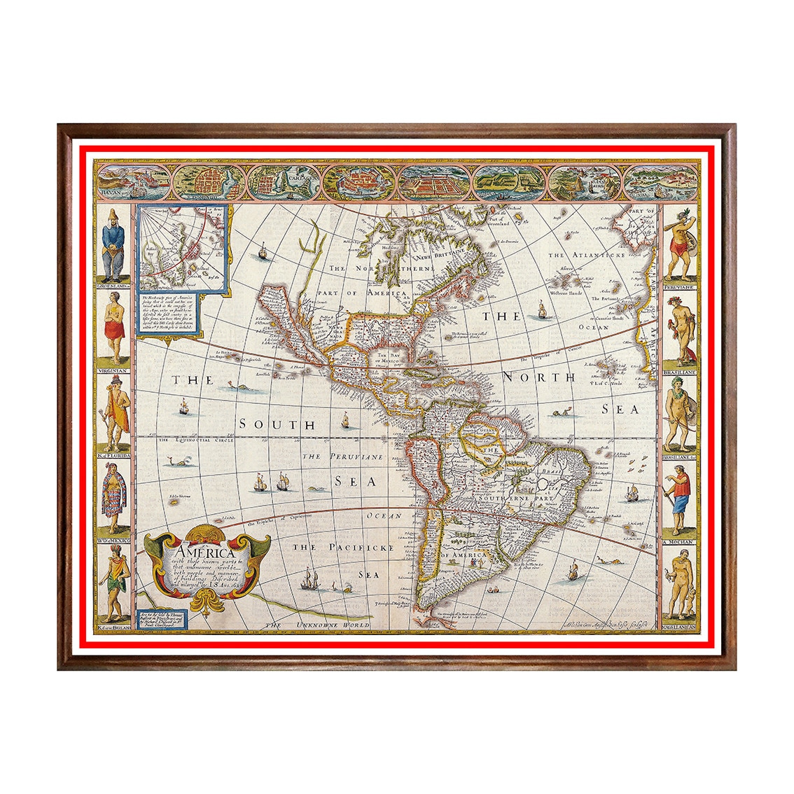 Tablou Poster, Harti Vechi - HV-015, 40 x 50 cm