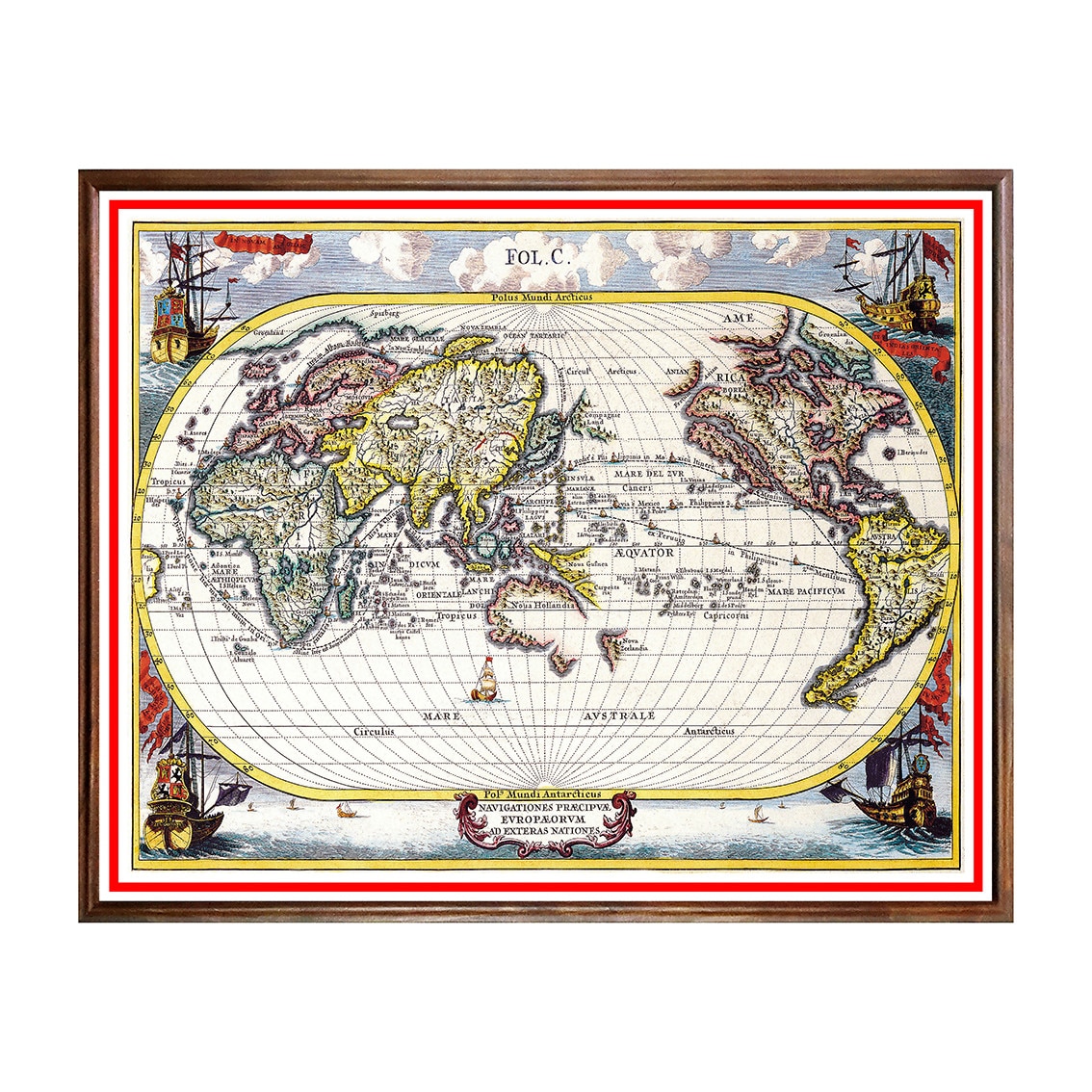 Tablou Poster, Harti Vechi - HV-017, 40 x 50 cm