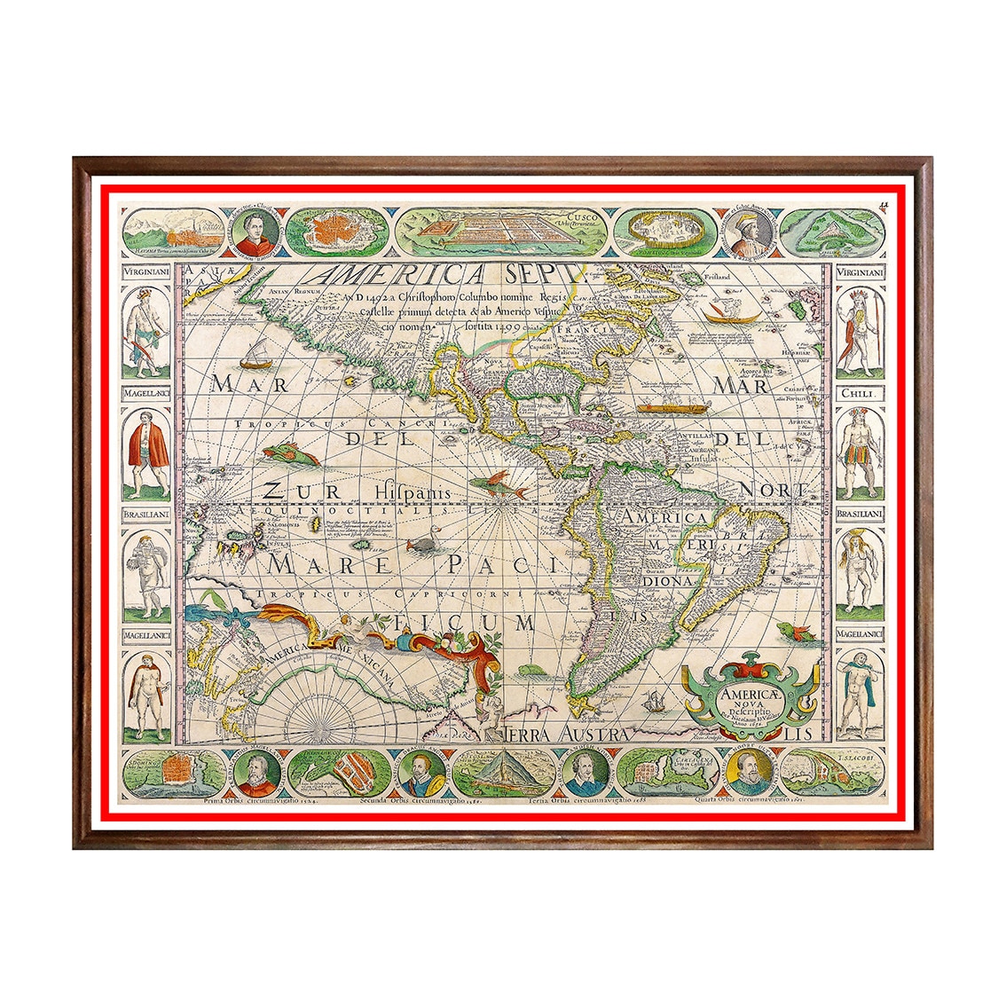 Tablou Poster, Harti Vechi - HV-020, 40 x 50 cm