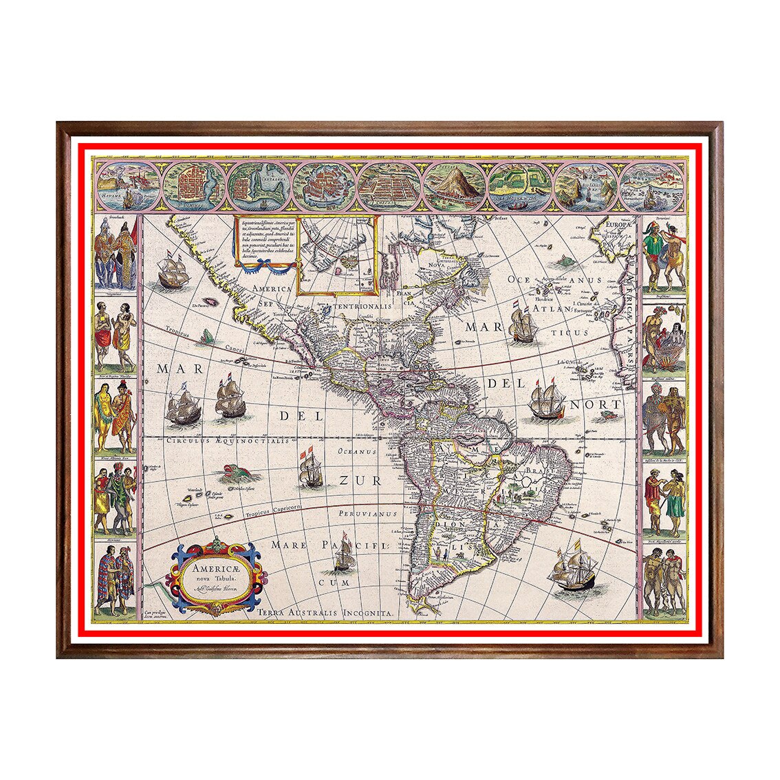 Tablou Poster, Harti Vechi - HV-022, 40 x 50 cm