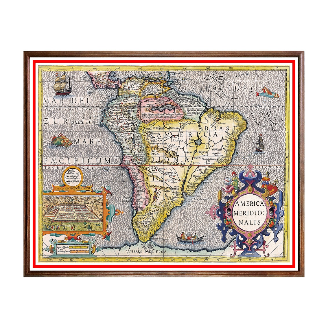 Tablou Poster, Harti Vechi - HV-024, 40 x 50 cm