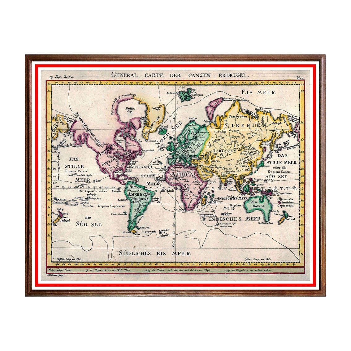 Tablou Poster, Harti Vechi - HV-032, 40 x 50 cm