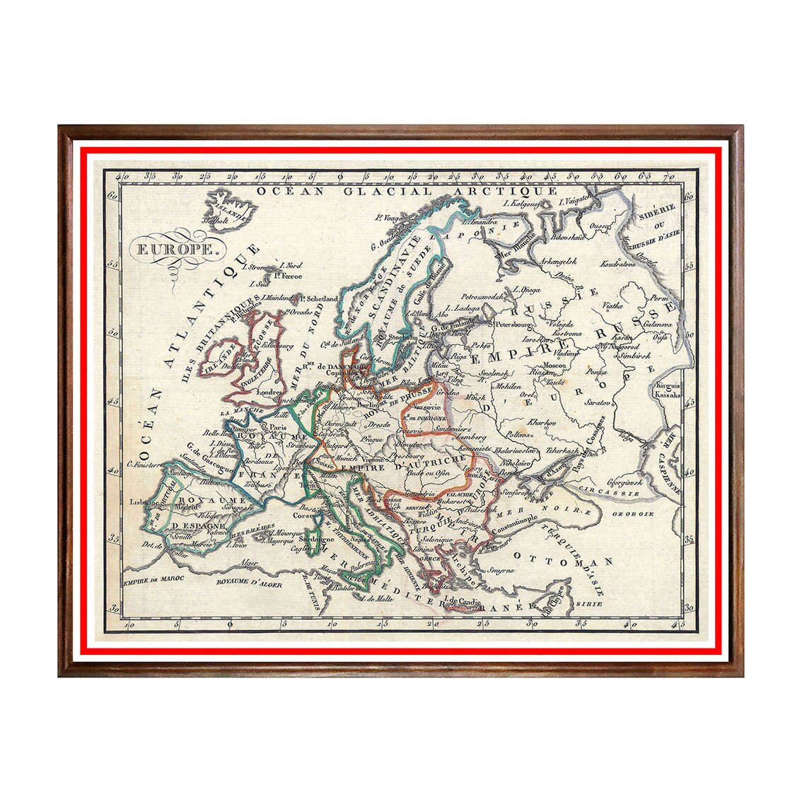 Tablou Poster, Harti Vechi - HV-038, 40 x 50 cm