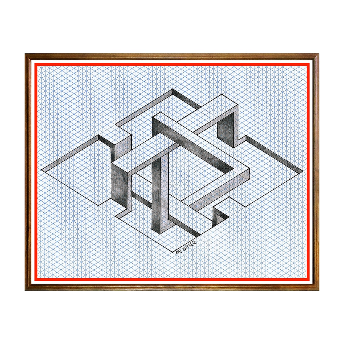 Tablou Poster, Iluzii Optice, Oscar Reutersvard - IOP-040, 40 x 50 cm