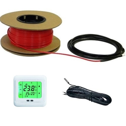 Kit cablu incalzire pentru sapa INTACT HEATING 2200W 122.22 ml - 14-16 mp cu termostat programabil