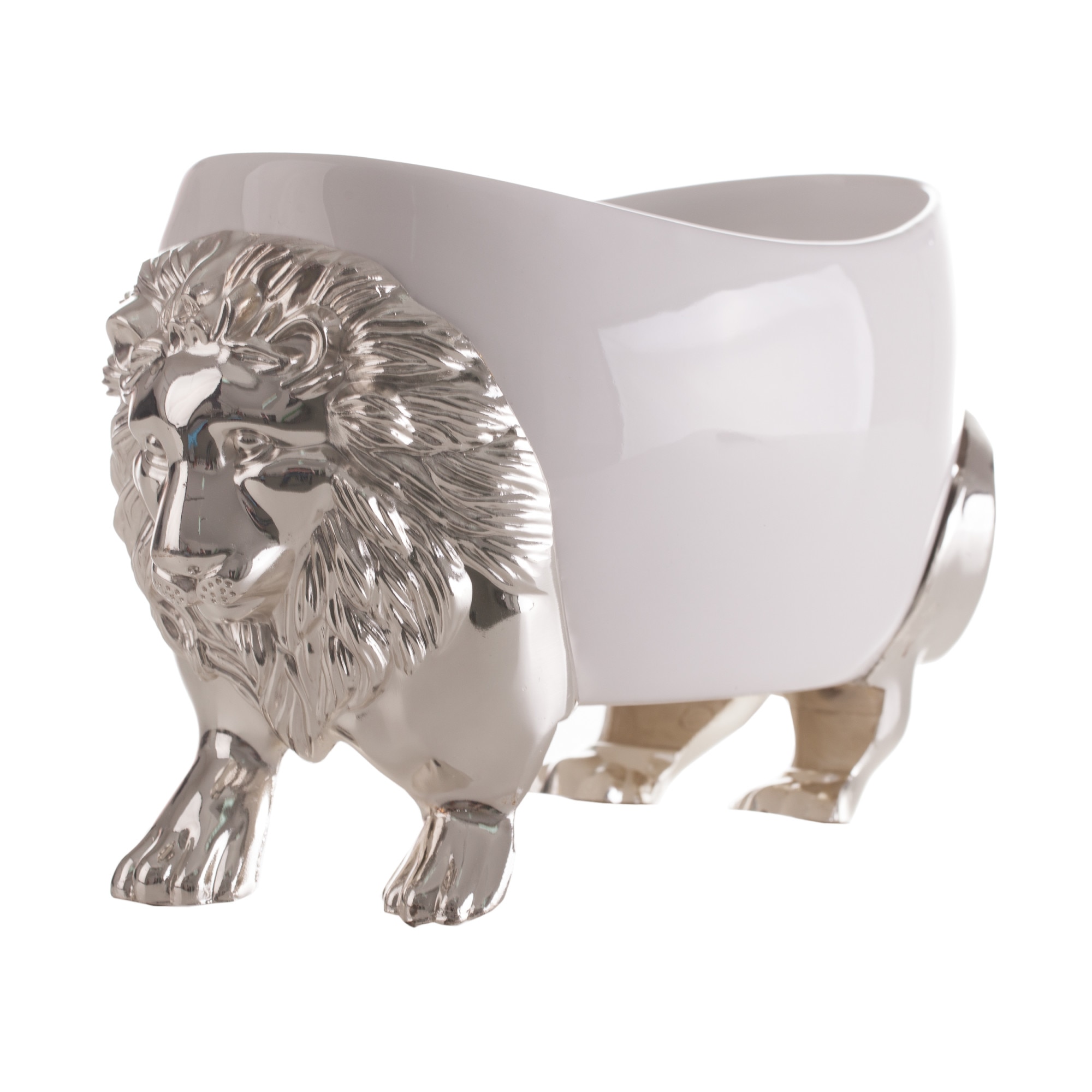 Fructiera ceramica in forma de leu