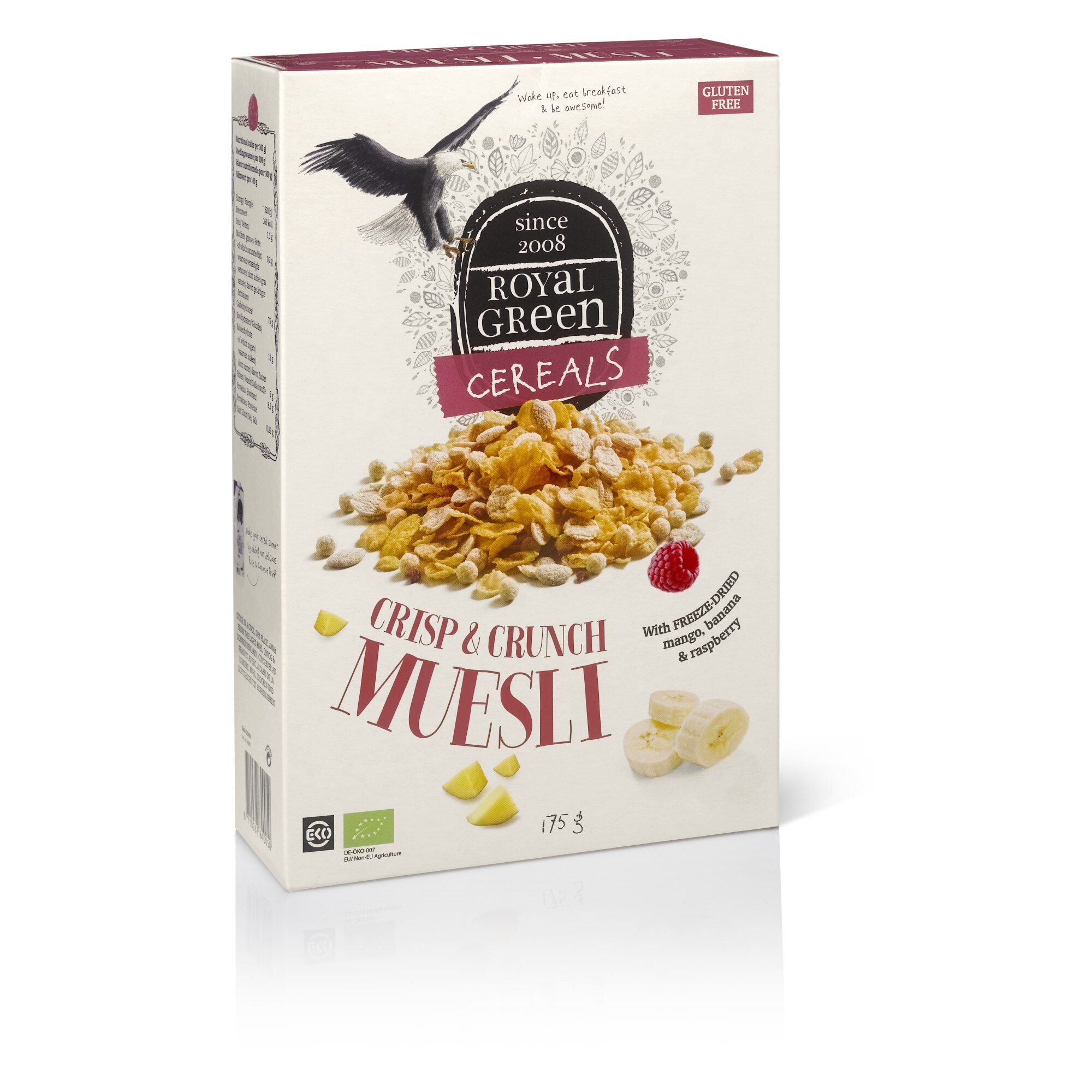 Crisp & Crunch Muesli - cereale fara gluten, 175 g, Royal Green