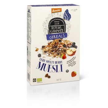 Very Spelty Berry Muesli - cereale cu fructe de padure, 325 g, Royal Green Very Spelty Berry Muesli - cereale cu fructe de padure, 325 g, Royal Green