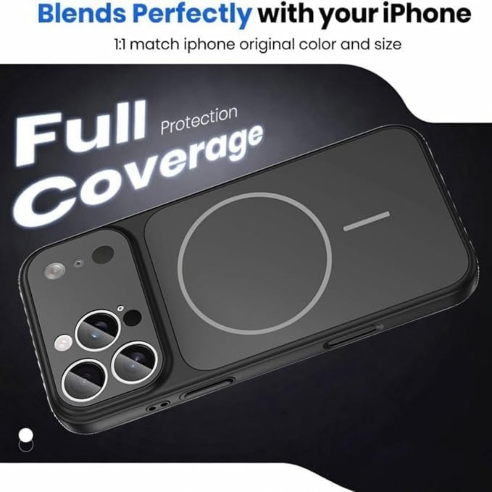 Husa pentru iPhone 12 Pro Max, AG Glass Mata MagSafe Slim Full Camera Protect - Convert to 17-18 Series, Deep Blue