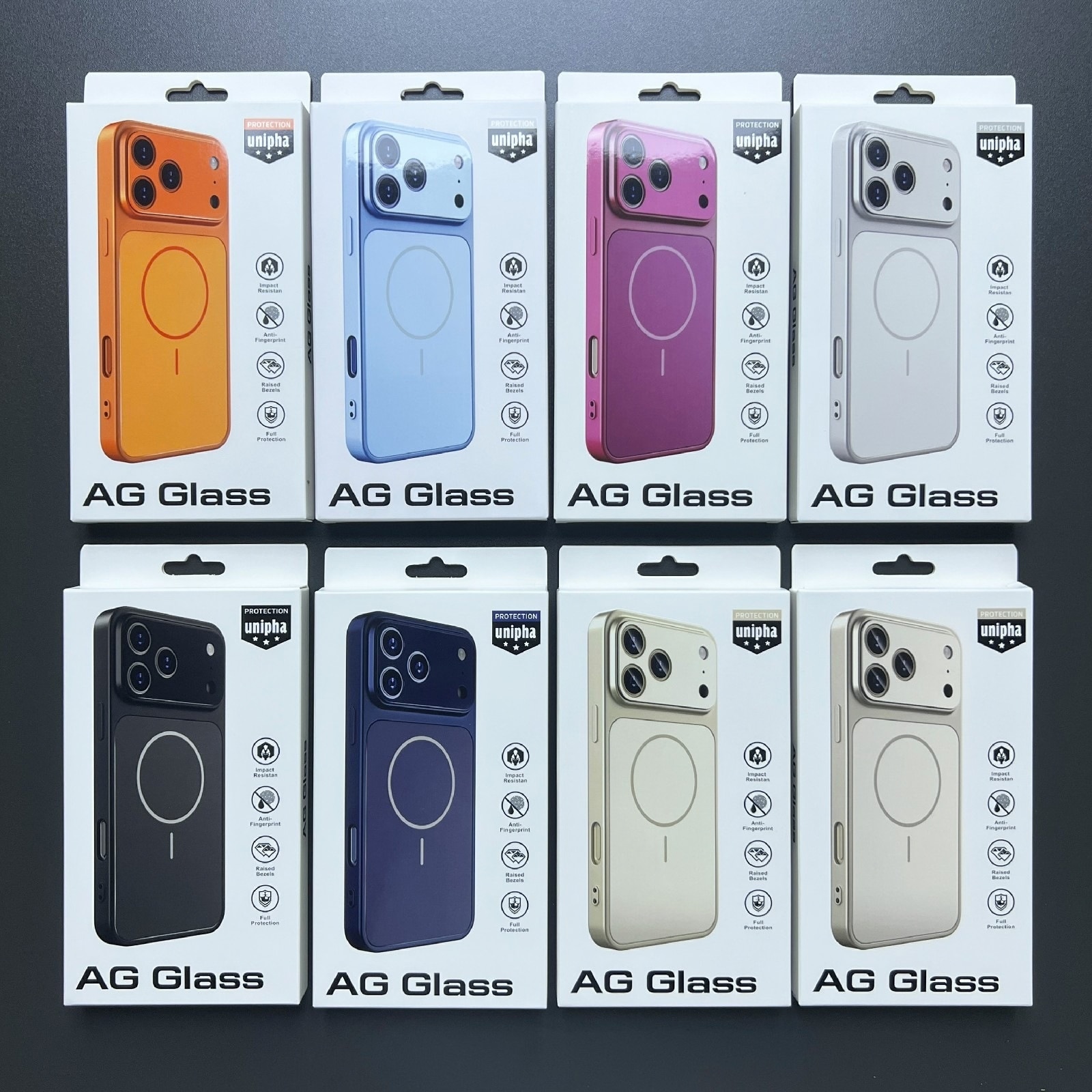 Husa pentru iPhone 12 Pro Max, AG Glass Mata MagSafe Slim Full Camera Protect - Convert to 17-18 Series, Deep Blue