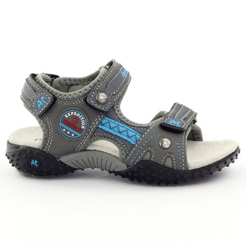 American Club, Sandale cu velcro, Material sintetic, Gri, 29 EU American Club, Sandale cu velcro, Material sintetic, Gri, 29 EU