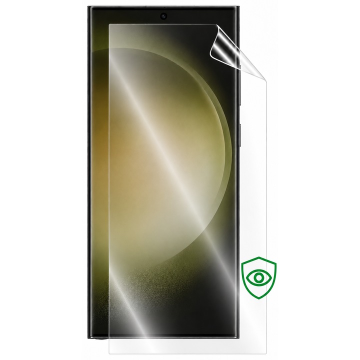 Set 2 x Folie Protectie Ecran pentru Samsung Galaxy S23 Ultra, Protectie pentru ochi, Filtru lumina verde, Full glue, Ultra clear, Regenerabila, Anti-zgarieturi, Anti-amprente, Instalare rapida