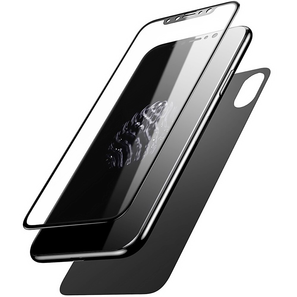 Folie de protectie tempered glass iPhone X BlueStar Fata / Spate Negru