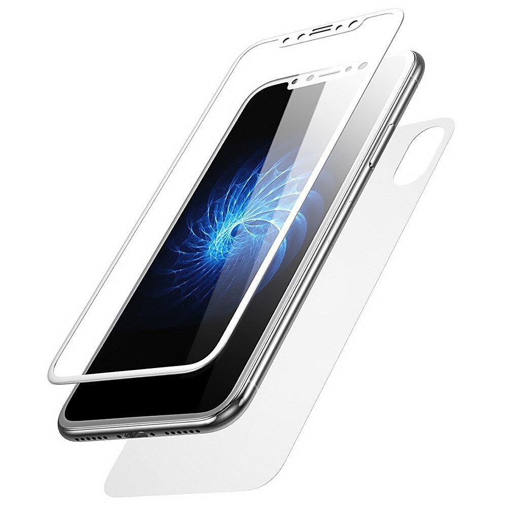 Folie de protectie tempered glass iPhone X BlueStar Fata / Spate Alb