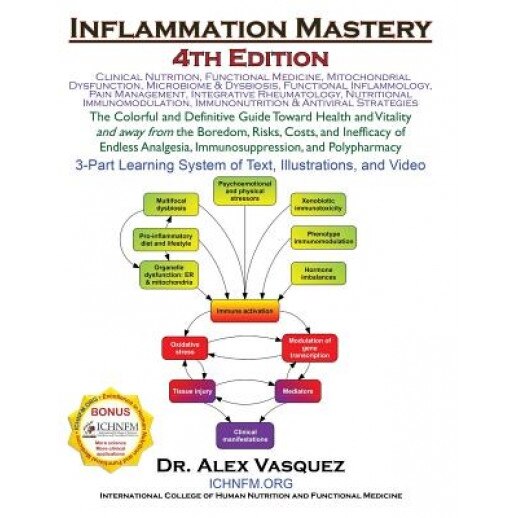 Inflammation Mastery 4th Edition: The Colorful and Definitive Guide Toward Health and Vitality and Away from the Boredom, Risks, Costs, and Inefficacy - Alex Vasquez (Author)