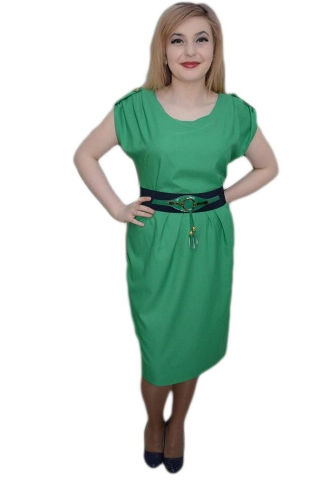 Rochie tinereasca, curea chic in talie, D&J Exclusive, Verde