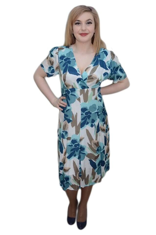 Rochie lejera cu model clasic , D&J Exclusive, Albastru