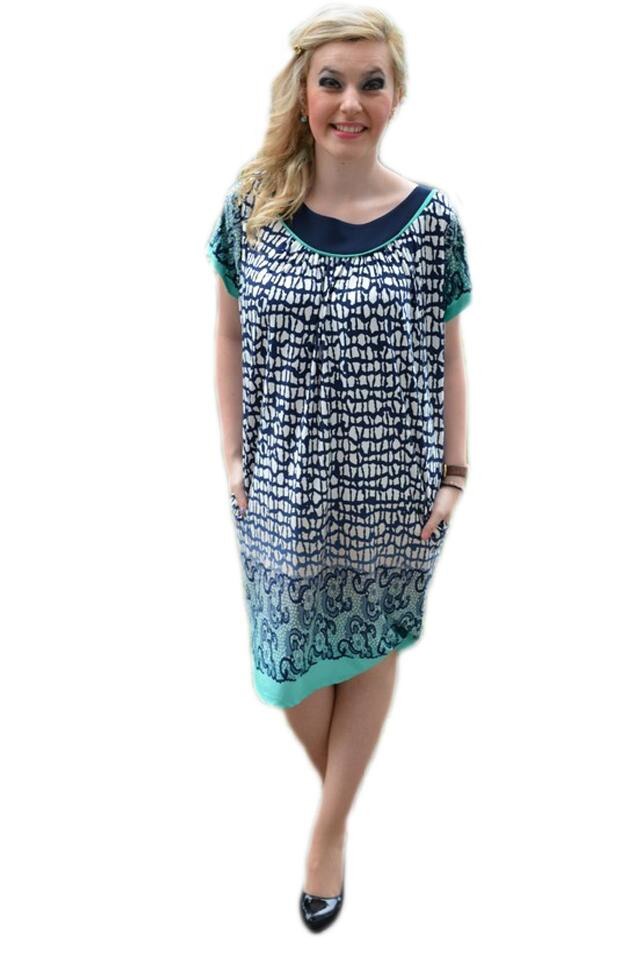 Rochie lejera cu imprimeu si decoratii florale, D&J Exclusive, Multicolor