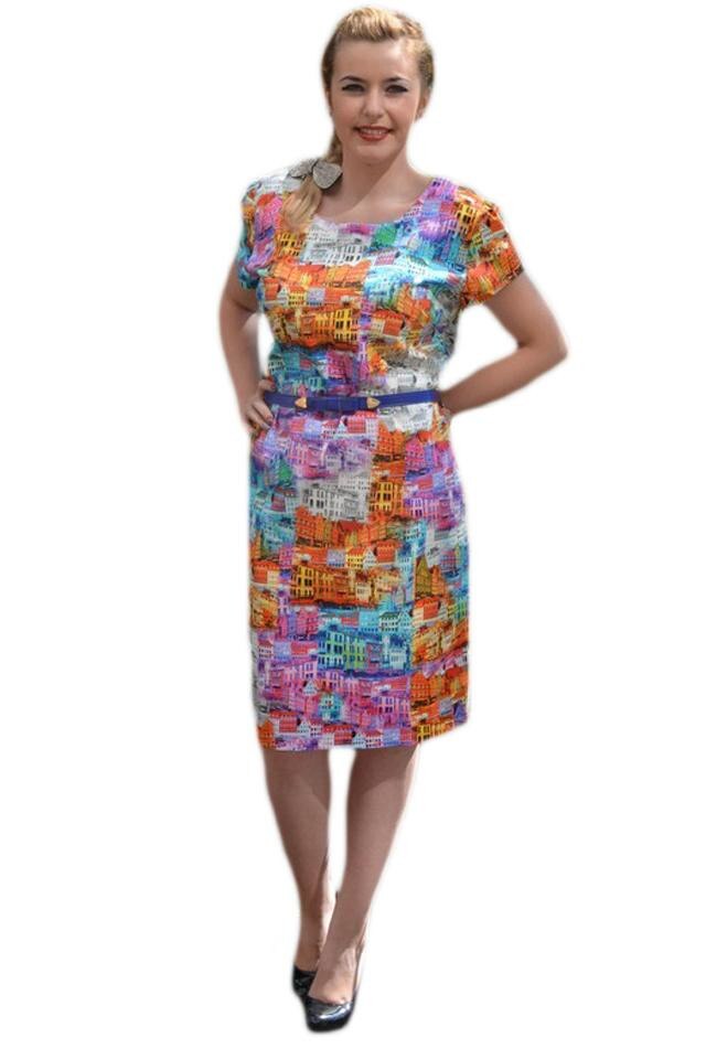 Rochie de vara cu imprimeu rafinat, D&J Exclusive, Multicolor