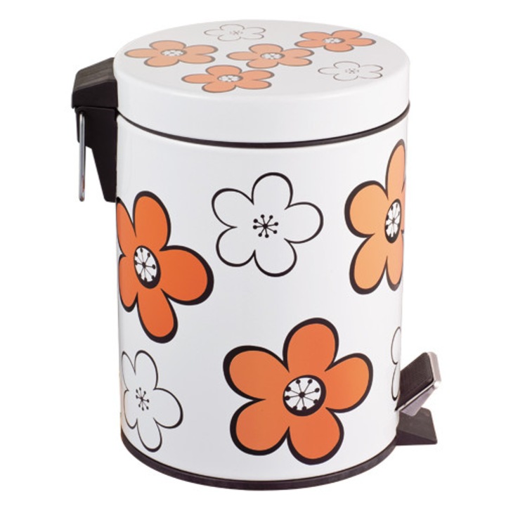 Cos gunoi cu pedala FLOWER 5L orange