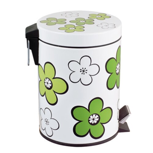 Cos gunoi cu pedala FLOWER 5L verde