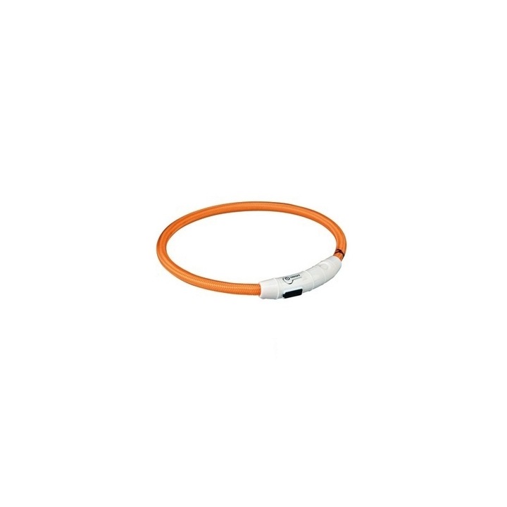 Trixie világítós nyakörv USB töltővel, M-L, 45cm/7mm, Narancs