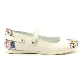 Bartek, Balerini copii, Piele naturala, Alb/Multicolor, Marimea 33 EU Bartek, Balerini copii, Piele naturala, Alb/Multicolor, Marimea 33 EU