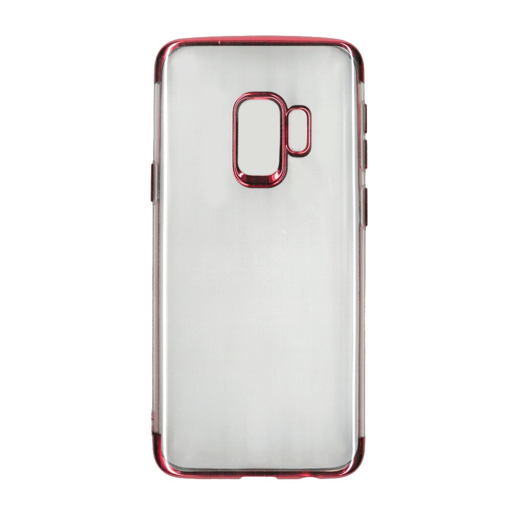 Husa din silicon Electroplating pentru Samsung Galaxy S9, contur rosu