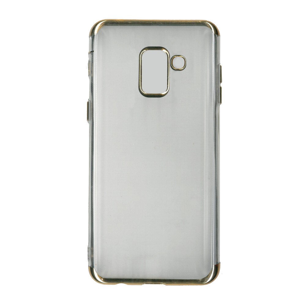Husa din silicon Electroplating pentru Samsung Galaxy A8 2018, contur auriu