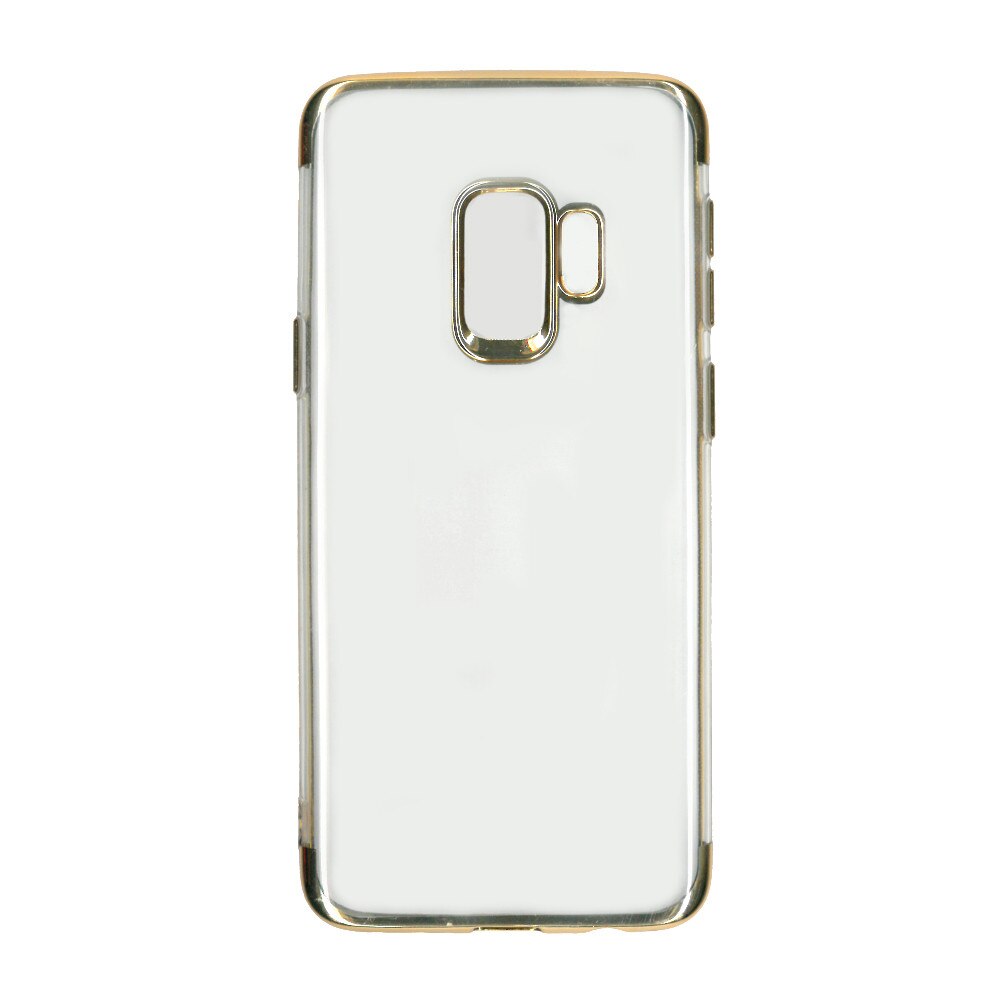 Husa din silicon Electroplating pentru Samsung Galaxy S9, contur auriu