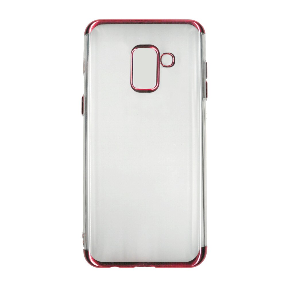 Husa din silicon Electroplating pentru Samsung Galaxy A8 2018, contur rosu