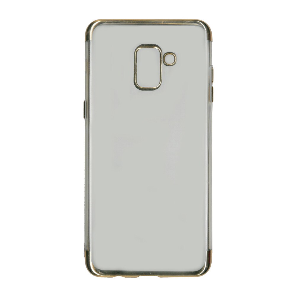 Husa din silicon Electroplating pentru Samsung Galaxy A8 Plus 2018, contur auriu