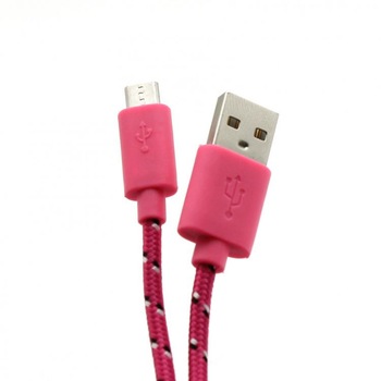 Cablu SBOX microUSB ; Transfer rate: up to 480 Mbps, Braided cable PC & Mac compatible, Length: 1m, Color: Pink Cablu SBOX microUSB ; Transfer rate: up to 480 Mbps, Braided cable PC & Mac compatible, Length: 1m, Color: Pink