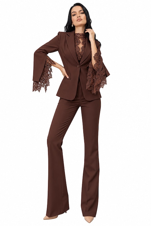 Costum dama elegant Ravielle, Maro ciocolatiu