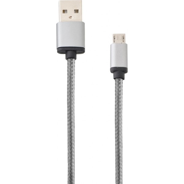 Cablu de date Lemontti, MicroUSB, 1.5 m, Gri