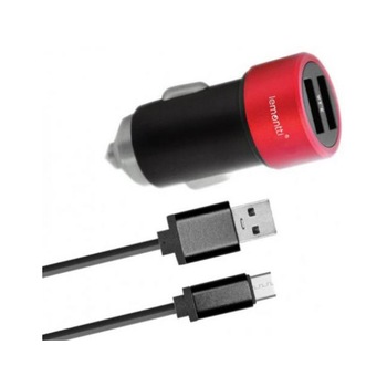 Incarcator auto Lemontti, Dual USB, 3.1A, Cablu MicroUSB inclus, Negru Incarcator auto Lemontti, Dual USB, 3.1A, Cablu MicroUSB inclus, Negru
