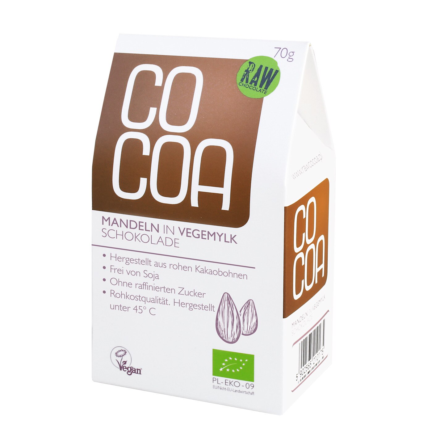 Migdale un ciocolata RAW VEGAN eco 70 g