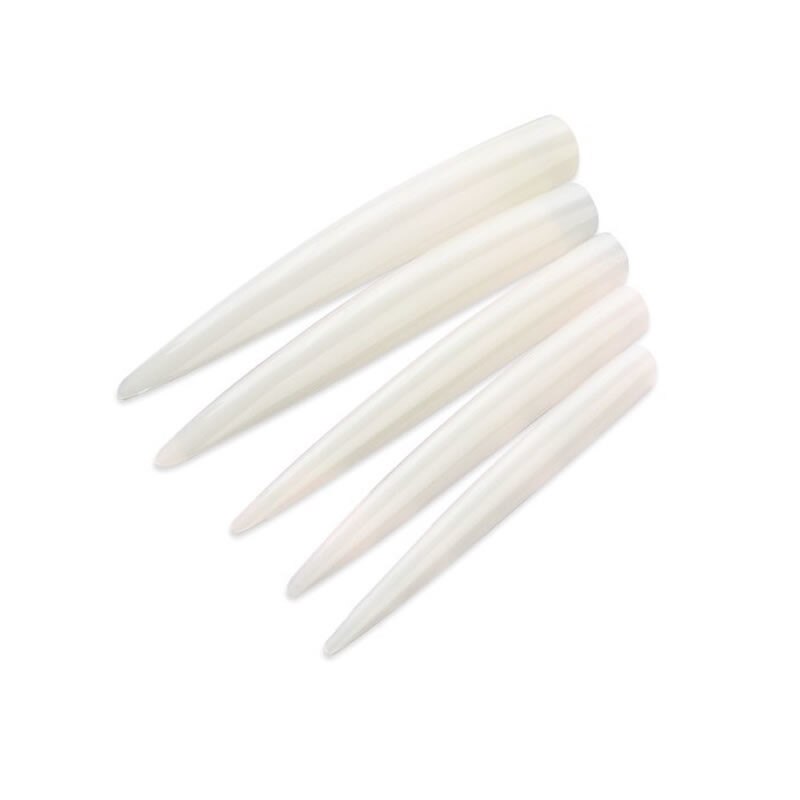 Tipsuri unghii tip stiletto, 10 bucati, natural