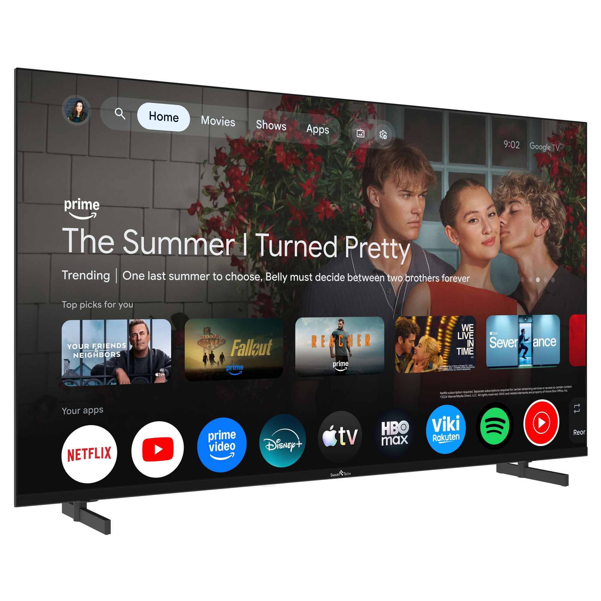 Televizor Smart Tech LED 43UG16V, 109 cm, 4K Ultra HD, Smart Google TV, Clasa F, Negru