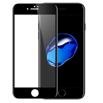 Folie sticla Full Face pentru iPhone 7, margini colorate, neagra Folie sticla Full Face pentru iPhone 7, margini colorate, neagra